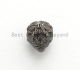 3D CZ Micro Pave Lion Head Beads, Cubic Zirconia Spacer Beads, Lion Animal Head Space Beads, Lion Charms Findings,10x12x11mm, sku#Y171