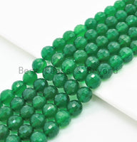 High Quality Faceted/Smooth Green Agate Beads, 6mm/8mm/10mm/12mm, Green Agate Beads,15.5" Full Strand, SKU#U320