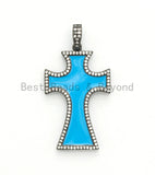 NEW DESIGN Pave CZ Enamel Colorful Oil Drop Cross Pendant, Enameled Pendant, Oil Dropped Cross Pendant,Jewelry Findings, 24x38mm,sku#F565