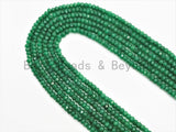 2x3mm/2x4mm Dyed Emerald Jade beads, Faceted Rondelle Green Jade beads, Green Gemstone Beads, 15.5inch strand, SKU#U325