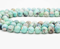 Quality Natural Dyed Agate Round Smooth Beads,6mm/8mm/10mm/12mm beads, Blue "Planet" Agate Gemstone, 15.5inch strand, SKU#U332