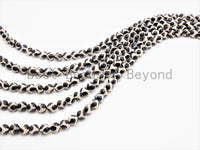 Dzi Black White Spotted Agate Round Faceted Beads, 6mm/8mm/10mm/12mm beads, Agate Gemstone Beads, 15.5inch strand, SKU#U340