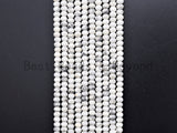 Natural Faceted Rondelle Howlite beads,2x3mm/3x5mm Natural White Gemstone beads, Natural Howlite Beads, 15.5inch strand, SKU#U372