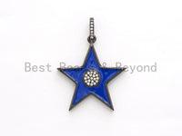 NEW Enamel Colorful Star Pendant,CZ Micro Pave Oil Drop Star pendant,Enamel pendant,Enamel Jewelry,28x31mm,sku#F574
