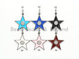 NEW Enamel Colorful Star Pendant,CZ Micro Pave Oil Drop Star pendant,Enamel pendant,Enamel Jewelry,28x31mm,sku#F574