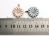 19mm Enamel Daisy flower Pendant,CZ Micro Pave Oil Drop Flower pendant,Enamel Charm,Enamel Jewelry,19x21mm,sku#F585
