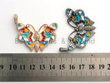NEW Enamel Colorful Butterfly Pendant,CZ Micro Pave Oil Drop Butterfly pendant,Enamel pendant,Enamel Jewelry,29x44mm,sku#F587