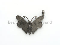 NEW Enamel Colorful Butterfly Pendant,CZ Micro Pave Oil Drop Butterfly pendant,Enamel pendant,Enamel Jewelry,29x44mm,sku#F587