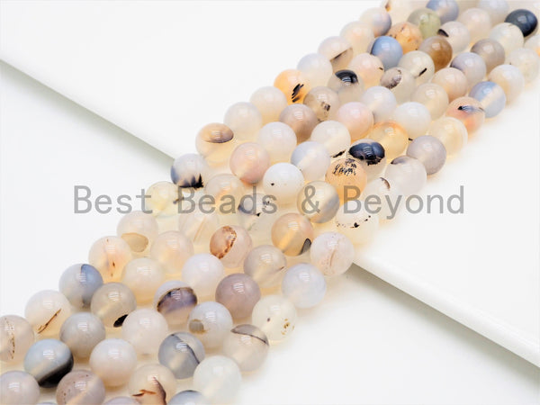 Gorgeous Flower Agate Smooth Round beads, High Quality 6mm/8mm/10mm/12mm Natural Gemstone beads,Agate Beads, 15.5inch strand, SKU#U336
