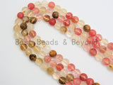 Gorgeous Strawberry Quartz beads, 6mm/8mm/10mm/12mm, High Quality Faceted Round Watermelon Beads, 15.5inch strand, SKU#U389