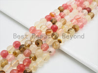 Gorgeous Strawberry Quartz beads, 6mm/8mm/10mm/12mm, High Quality Faceted Round Watermelon Beads, 15.5inch strand, SKU#U389