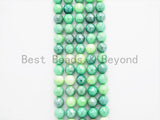 Mystic Silverite Plated Green Opal, High Quality 6mm/8mm/10mm/12mm Faceted Round Green Opal Beads, 15.5inch strand, SKU#U352