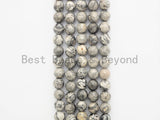 Quality Natural Map Jasper Faceted/Smooth Round Beads,6mm/8mm/10mm/12mm Gray Gemstone Beads,15.5" Full Strand,SKU#U393 BestbeadsbeyondUS