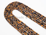 High Quality Natural Yellow Brown Tiger Eye Round Faceted Beads, 2mm/3mm/4mm Tiger Eye Beads,15.5inch strand,SKU#U361