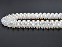 Quality White Cream Agate beads, Round Faceted One Line ,6mm/8mm/10mm, Dzi Beads, Tibetan beads, 15.5inch strand, SKU#U401 BestbeadsbeyondUS