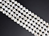 Quality Dzi White Agate beads, Round Faceted Wavy Lines, 6mm/8mm/10mm/12mm, Tibetan beads, White Lace Agate Beads, 15.5inch strand, SKU#U402