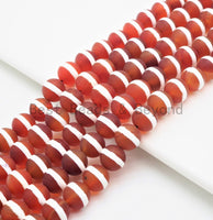 Quality Natural Dzi Red Agate One Line beads,Tibetan Red Agate beads, Round Smooth 6mm/8mm/10mm/12mm, 15.5inch strand, SKU#U404
