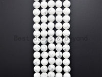 Natural Matt Round Howlite beads, 6mm/8mm/10mm/12mm Natural White Gemstone beads, Natural Howlite Beads, 15.5inch strand, SKU#U398