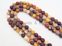 Quality Natural Matt Mookaite beads, 6mm/8mm/10mm/12mm Round Smooth Natural Red Yellow beads, 15.5inch strand, SKU#U399M