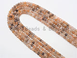 High Quality Natural Mixed Color Moonstone Beads,2x3mm/3x4mm Rondelle Faceted beads, Peach Gray Gemstone Beads, 15.5inch strand, SKU#U369