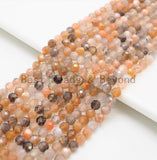 2/3/4mm High Quality Natural Mixed Color Moonstone Beads, Round Faceted beads, Tiny Sparkly Moonstone Beads, 15.5inch strand, SKU#U368