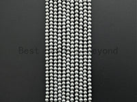 Darker Silver Hematite Beads-2mm/3mm/4mm/6mm/8mm/10mm Round Smooth Gemstone Beads-15inch Fullstrand-Metallic Silver Beads, SKU#S117
