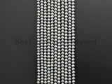 Darker Silver Hematite Beads-2mm/3mm/4mm/6mm/8mm/10mm Round Smooth Gemstone Beads-15inch Fullstrand-Metallic Silver Beads, SKU#S117