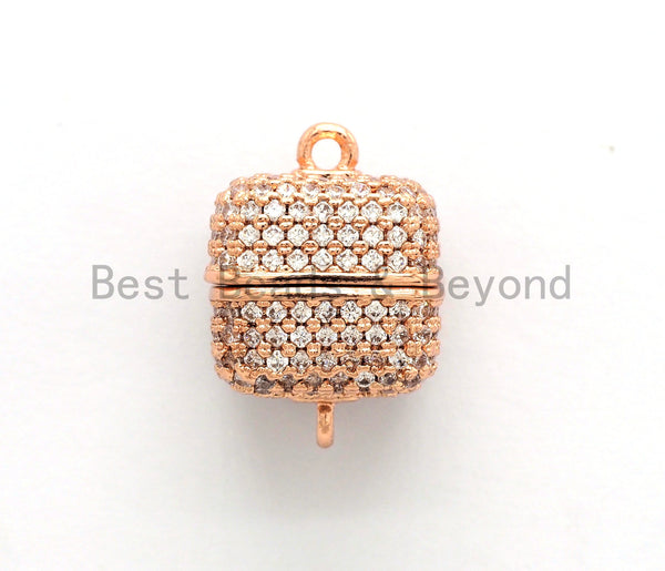 Rose Gold Micropave Clasp Magnetic Necklace