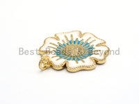 44x47mm LARGE Enamel Artisan Vintage Flower Pendant,CZ Micro Pave Oil Drop Flower pendant,Enamel pendant,Enamel Jewelry,sku#F581