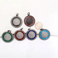35mm LARGE Enamel Colorful Round CZ Pave Focal Pendant,CZ Micro Pave Oil Drop Round pendant,Enamel pendant,Enamel Jewelry,sku#F596