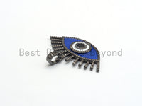 Enamel Colored Long eyelash Evil Eye Pendant/Focal,Blue/Red/Black/, CZ Micro Pave Oil Drop Eye pendant,Enamel Jewelry,26x41mm,,sku#F603