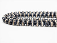 Dzi Black One Line Faceted Black Round Faceted Agate beads, Tibetan Black Agate beads, 6mm/8mm/10mm/12mm, 15.5inch strand, SKU#U405
