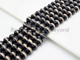 Dzi Black One Line Faceted Black Round Faceted Agate beads, Tibetan Black Agate beads, 6mm/8mm/10mm/12mm, 15.5inch strand, SKU#U405