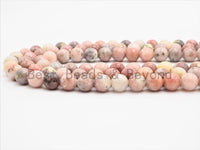 Quality Natural Pink Bloodshot Agate Round Smooth Beads,6mm/8mm/10mm/12mm beads,Rose Pink Gemstone, 15.5inch strand, SKU#U394