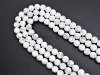 Natural Matt Round Howlite beads, 6mm/8mm/10mm/12mm Natural White Gemstone beads, Natural Howlite Beads, 15.5inch strand, SKU#U398