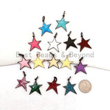 Enamel Colorful Star Charms, Enamel Oil drop Star Pendant, Yellow/Black/White/Pink/Blue/Red/purple Star Charms, 22x30mm, sku#F593S