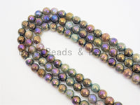 Mystic Plated Faceted Indian Agate Beads,6mm/8mm/10mm/12mm, Rainbow Moss Agate Beads,15.5" Full Strand, SKU#U426 Bestbeads&Beyond