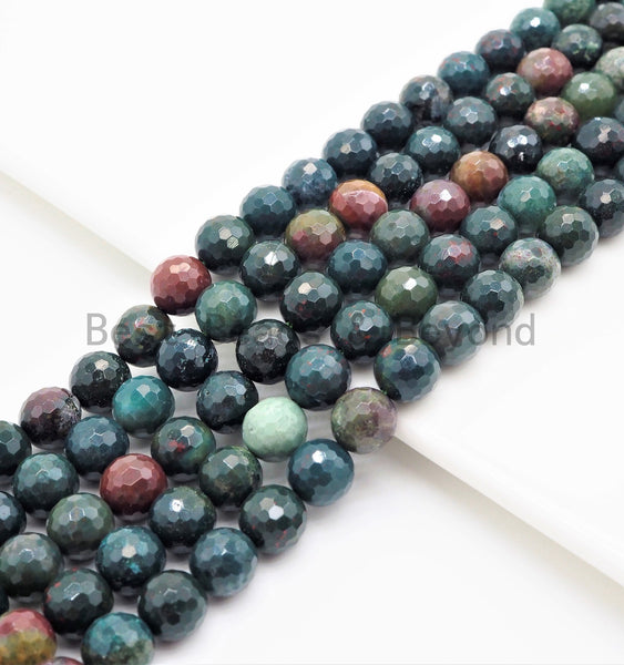 High Quality Natural Smooth/Faceted Round Bloodstone beads, 6/8/10/12mm Gemstone beads,Green Natural BloodStone, 15.5inch strand, SKU#U427