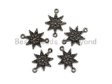 Black CZ Pave On Black Micro Pave Star Connector,Cubic Zirconia Connector,Fashion Jewelry Findings, 12x16mm, sku#A94