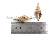 Gold plated Conch Shell Pendant, Shell Jewelry, Beach Jewelry, Necklace Pendant,16x49mm Shell Pendant/Charm,sku#V35