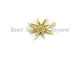 Multi-Color CZ  Micro Pave Star Charm/Pendant, Star Shaped Pave Pendant, Gold plated, 9x11mm, Sku#B104