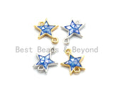 100% Natural Shell Blue Star Connector with Gold/Silver Plated Finish, Natural Shell Connector, Star Connector, 11x13mm,SKU#Z295