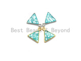 100% Natural Aqua Blue Color Shell Triangle Shape Charm, Blue Gold/Silver Shell charms, Shell Charm, Shell Beads, 11x12mm,SKU#fZ308