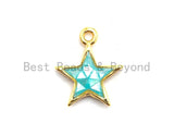 100% Natural Aqua Blue Color Five Star Shell Charm, Blue Shell Pendant, Shell Jewelry, Star shape Charm,  11x13mm,SKU#Z338