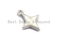 100% Natural White Color Shell North Star Pendant Charm, White Shell Charm, Shell star, Bracelet/Necklace making Charms, 10x14mm,SKU#Z343