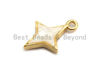 100% Natural White Color Shell North Star Pendant Charm, White Shell Charm, Shell star, Bracelet/Necklace making Charms, 10x14mm,SKU#Z343