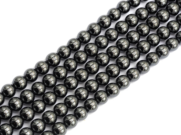 High Quality Natural Dark Gray Hematite Beads- Round Smooth Gemstone Beads-2mm/3mm/4mm/6mm/8mm/10mm/12mm-Metallic dark Grey Beads, SKU#S119