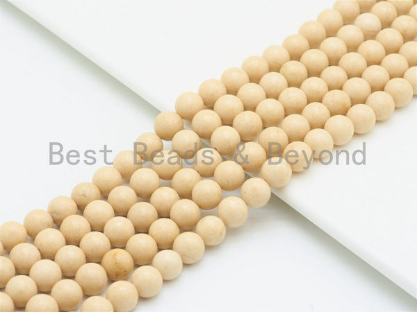 High Quality Wood Agate Beads, 6mm/8mm/10mm /12mm Cream Round Smooth Fossil Wood Agate Beads, Loose Wood Agate Beads, 15.5inch strand, SKU#U423