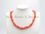 2019 NEW Summer COLORS 60" Extra Long Hand Knotted Crystal Necklace, Double Wrap Necklace, 5x8mm Rondelle Crystal Beads, SKU#D36