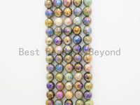 Mystic Plated Faceted Indian Agate Beads,6mm/8mm/10mm/12mm, Rainbow Moss Agate Beads,15.5" Full Strand, SKU#U426 Bestbeads&Beyond